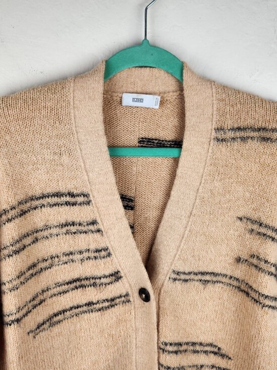 Closed Alpaca Wool Oversized Chunky Knit Striped Cardigan Sweater XS - Picture 3 of 14